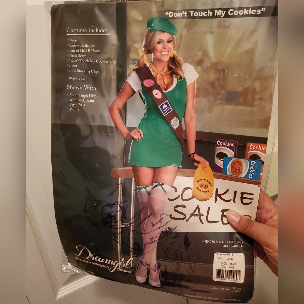 Dreamgirl "Don't Touch My Cookies"  Girl Scout Sale Costume Size Large